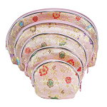 5 tlg. Beutel-Set aus Seide & Viskose mit Reißverschluss rosa 6563 5 tlg. Beutel-Set aus Seide & Viskose mit Reißverschluss rosa 6563